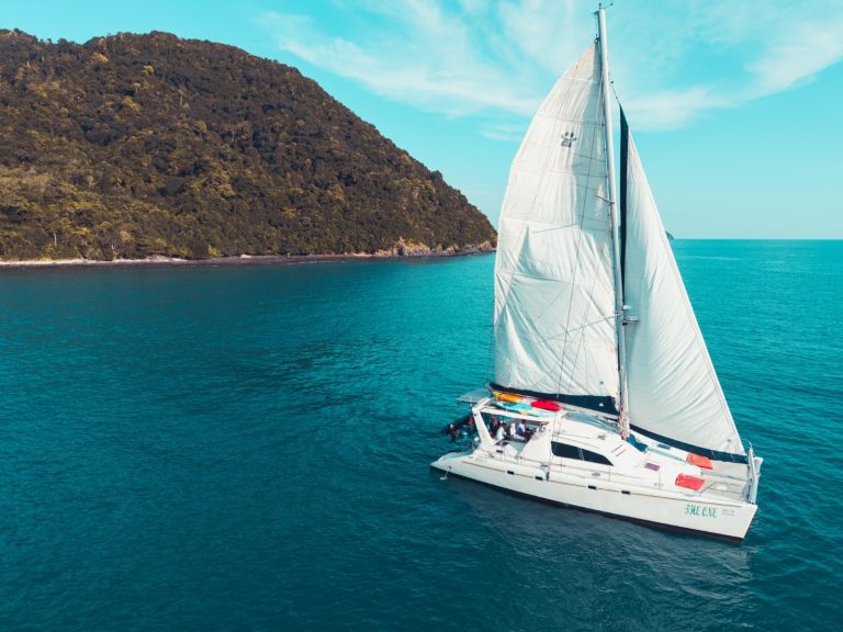 47 LP luxury sailing catamaran under sail on a boat charter in Phuket, Thailand