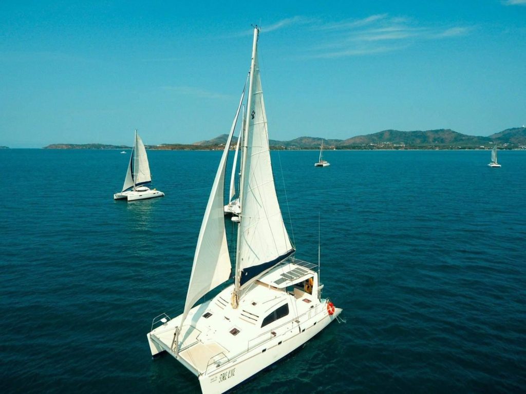 Guests aboard the SIMPLY catamaran during a Phuket cruise