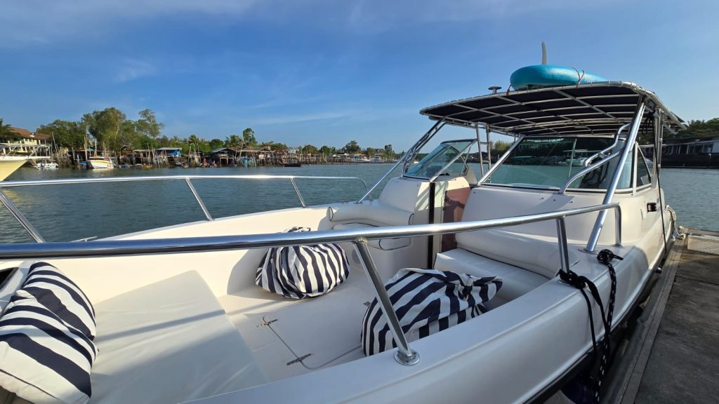 Guests aboard the RAFIKI speedboat during a Phuket island tour